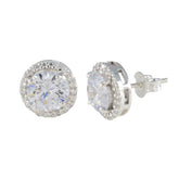 Julia Minimalist White Stud Earrings for Everyday Shine White CZ White Stud